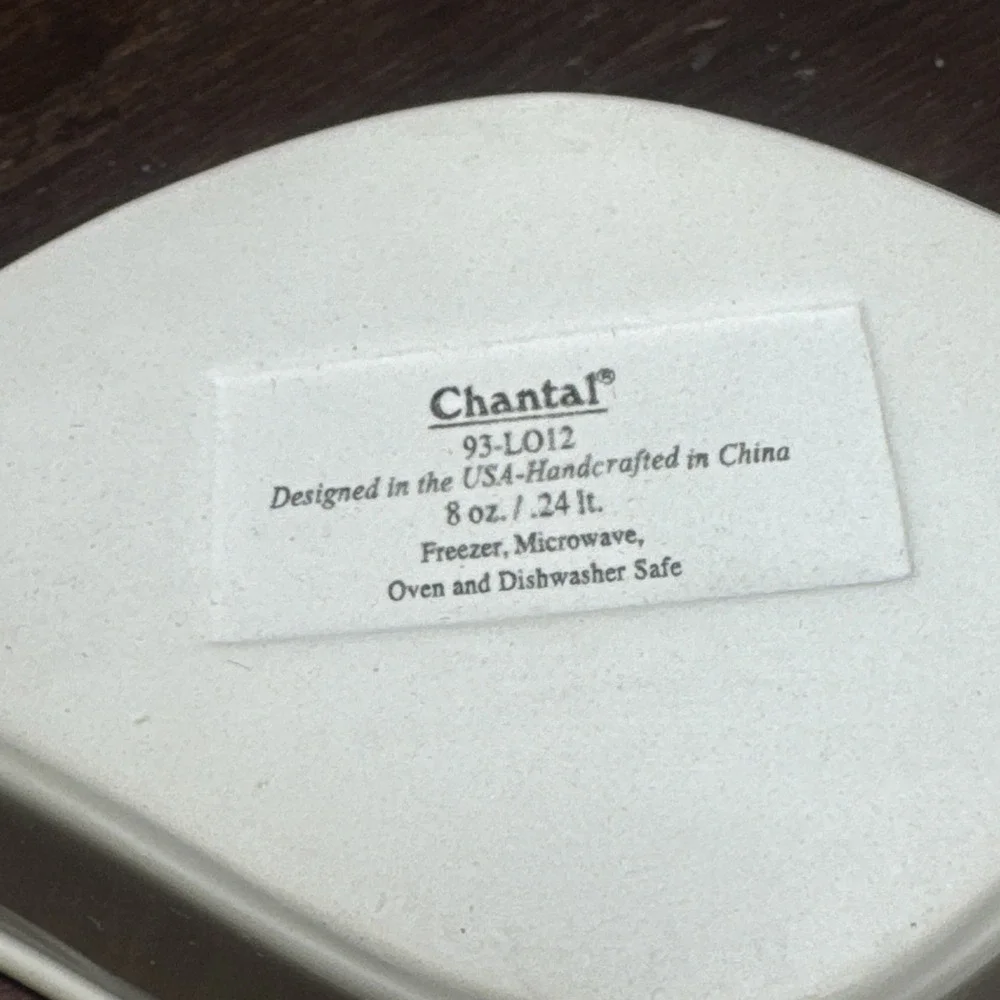 Chantal 1.5 qt,12oz,8oz Baking Serving Dish Leaf Ceramic. Set Of Three.